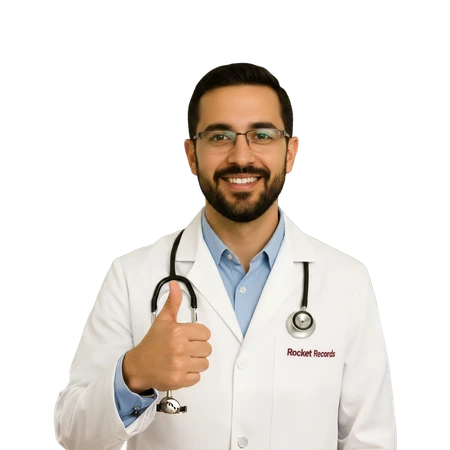 Rocket Records doctor giving a thumbs up